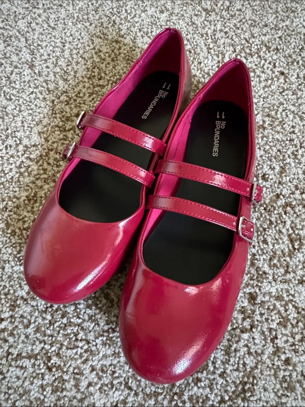 No Boundaries Women’s Double-Strap Red Mary Jane Shoes